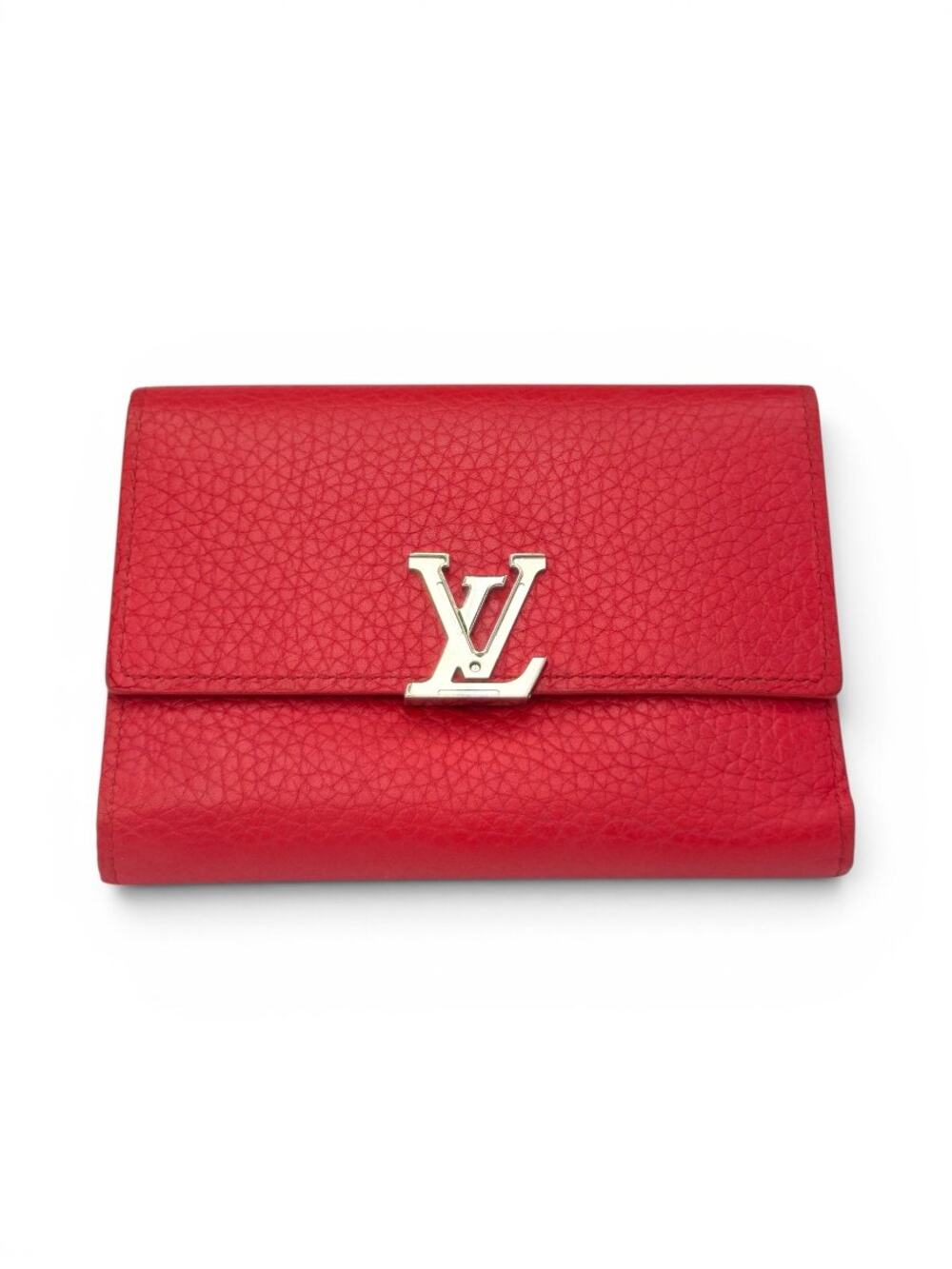 Louis Vuitton Capucines Compact Wallet Red Taurillon Leather